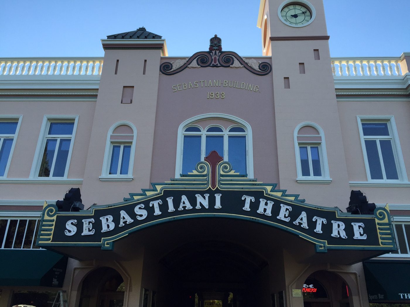 Historic Sebastiani Theatre after painting